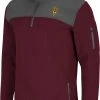 Colosseum Men's Arizona State Sun Devils Maroon Lemon Law Quarter-Zip Pullover Jacket