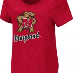 Colosseum Women's Maryland Terrapins Red T-Shirt