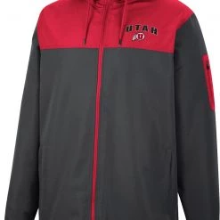 Colosseum Men's Utah Utes Grey Hooded Windbreaker