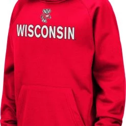 Colosseum Youth Wisconsin Badgers Red Pullover Hoodie For Girls'