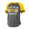 Colosseum Women's Iowa Hawkeyes Black Raglan T-Shirt