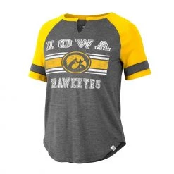 Colosseum Women's Iowa Hawkeyes Black Raglan T-Shirt