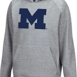 Colosseum Youth Michigan Wolverines Grey Pullover Hoodie For Girls'
