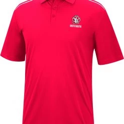 Colosseum Men's South Dakota Coyotes Red Polo