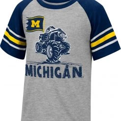 Colosseum Youth Michigan Wolverines Gray Truck T-Shirt For Girls'
