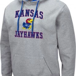 Colosseum Men's Kansas Jayhawks Grey Pullover Hoodie