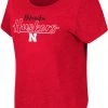 Colosseum Women's Nebraska Cornhuskers Scarlet Curved Hem T-Shirt