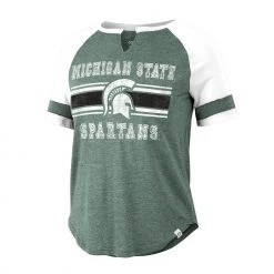 Colosseum Women's Michigan State Spartans Green Raglan T-Shirt