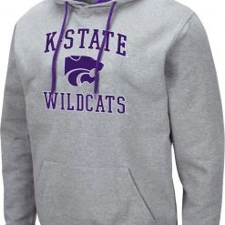 Colosseum Men's Kansas State Wildcats Grey Pullover Hoodie