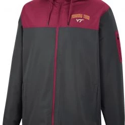 Colosseum Men's Virginia Tech Hokies Grey Hooded Windbreaker