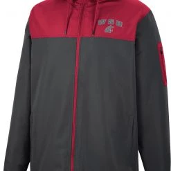 Colosseum Men's Washington State Cougars Grey Hooded Windbreaker