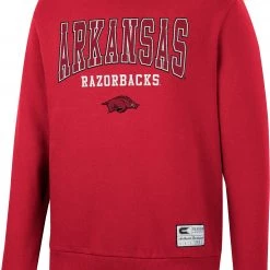 Colosseum Men's Arkansas Razorbacks Cardinal Scholarship Pullover Sweatshirt