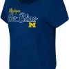 Colosseum Women's Michigan Wolverines Blue Curved Hem T-Shirt