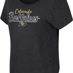 Colosseum Women's Colorado Buffaloes Black Curved Hem T-Shirt