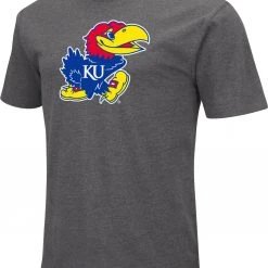 Colosseum Men's Kansas Jayhawks Grey Dual Blend T-Shirt