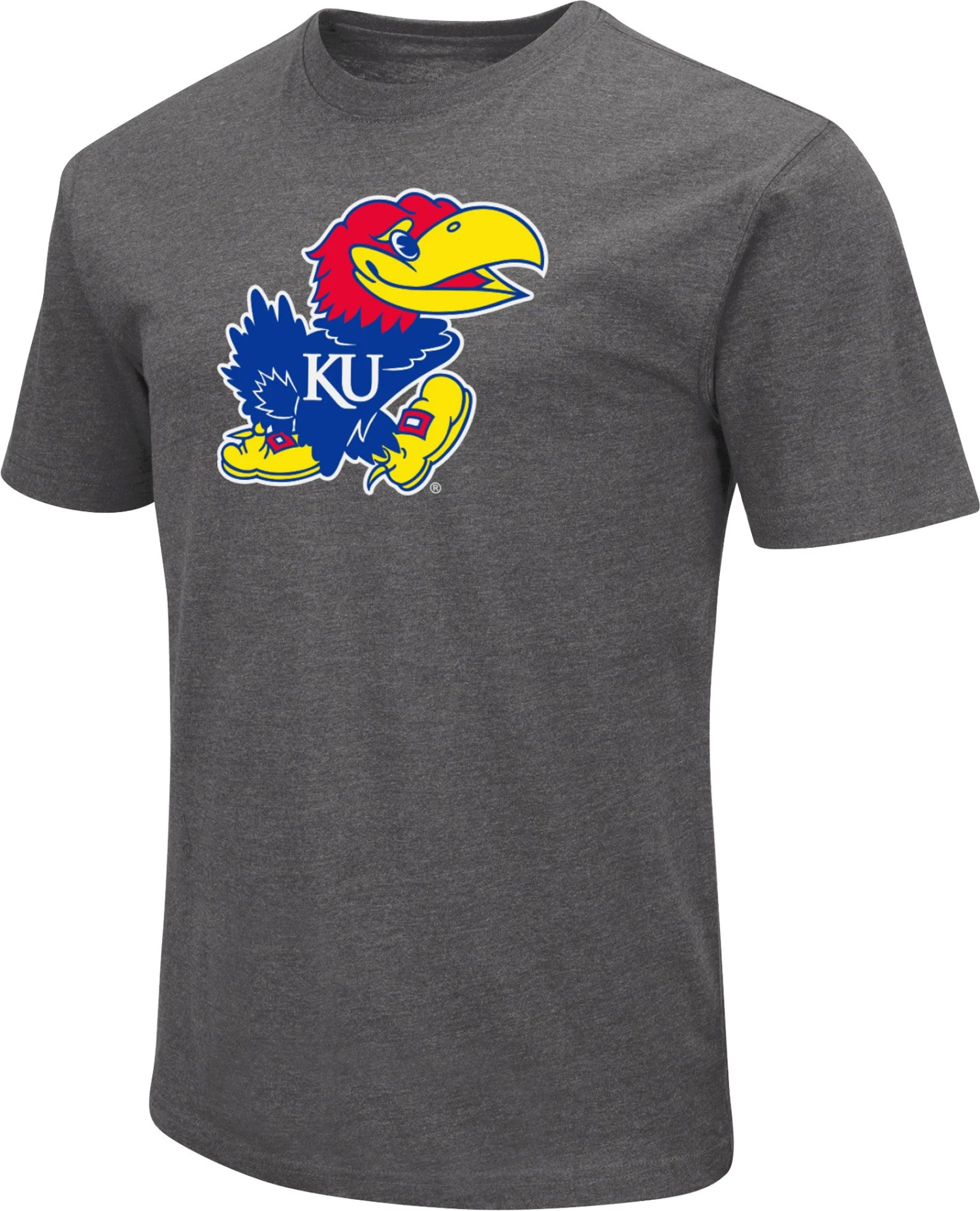 Colosseum Men's Kansas Jayhawks Grey Dual Blend T-Shirt 1 Colosseum Men's Kansas Jayhawks Grey Dual Blend T-Shirt