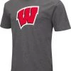 Colosseum Men's Wisconsin Badgers Grey Dual Blend T-Shirt