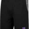 Colosseum Men's Northwestern Wildcats Black Thunder Fleece Shorts