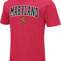 Colosseum Men's Maryland Terrapins Red Dual Blend T-Shirt