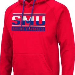 Colosseum Men's Southern Methodist Mustangs Red Pullover Hoodie