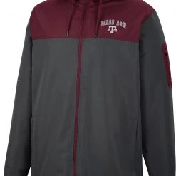 Colosseum Men's Texas A&M Aggies Grey Hooded Windbreaker