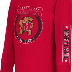 Colosseum Toddler Maryland Terrapins Red Long Sleeve T-Shirt For Boys'