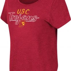 Colosseum Women's USC Trojans Cardinal Curved Hem T-Shirt
