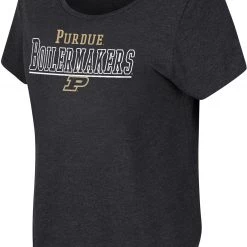 Colosseum Women's Purdue Boilermakers Black Curved Hem T-Shirt
