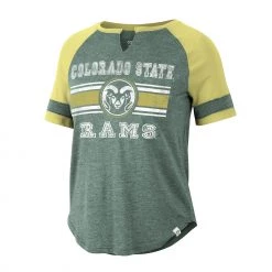 Colosseum Women's Colorado State Rams Green Raglan T-Shirt
