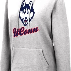 Colosseum Women's UConn Huskies Heather Grey Crossover Hoodie