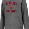 Colosseum Youth Maryland Terrapins Heather Grey Pullover Hoodie For Girls'