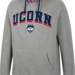 Colosseum Men's UConn Huskies Grey Baller Pullover Hoodie